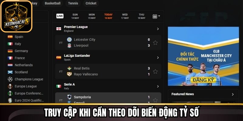 Truy cập khi cần theo dõi biến động tỷ số